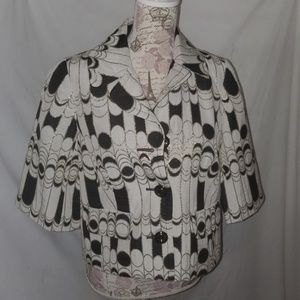 Trina Turk crop  blazer 3/4 sleeve sz 8 nwot